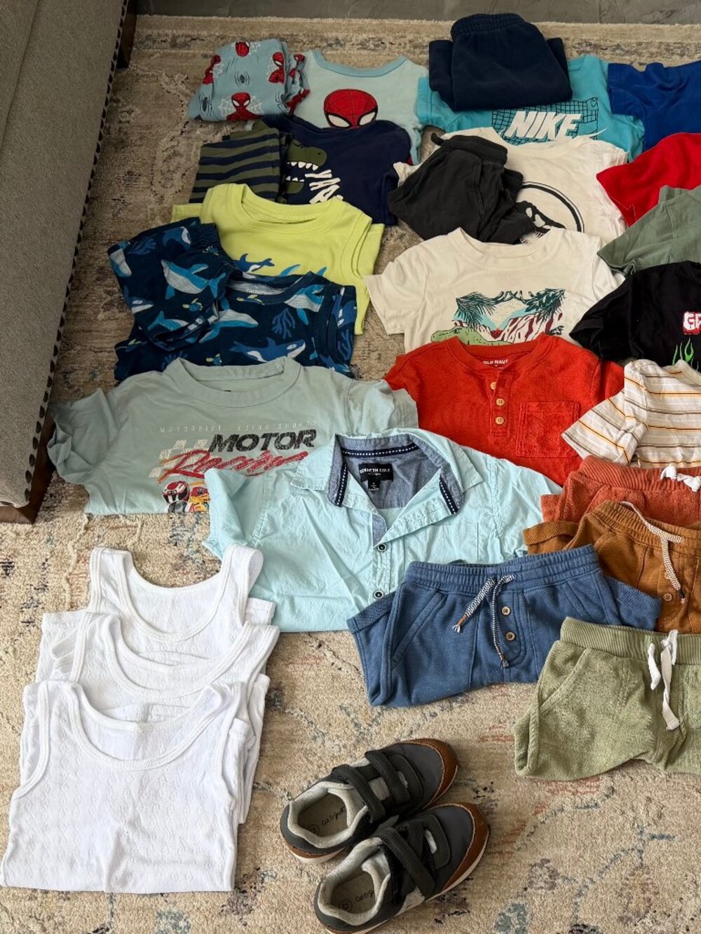 Boys Clothing Lot Size 4–5T | Summer Tees, Shorts, Tanks, Shoes & Hats | 25+